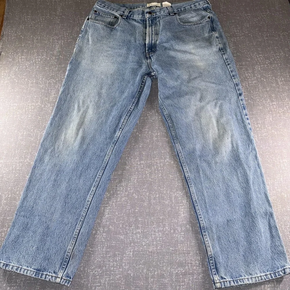 BCC Blues Jeans Mens 36x30 Light Wash Denim Loose Fit Straight Leg Classic
